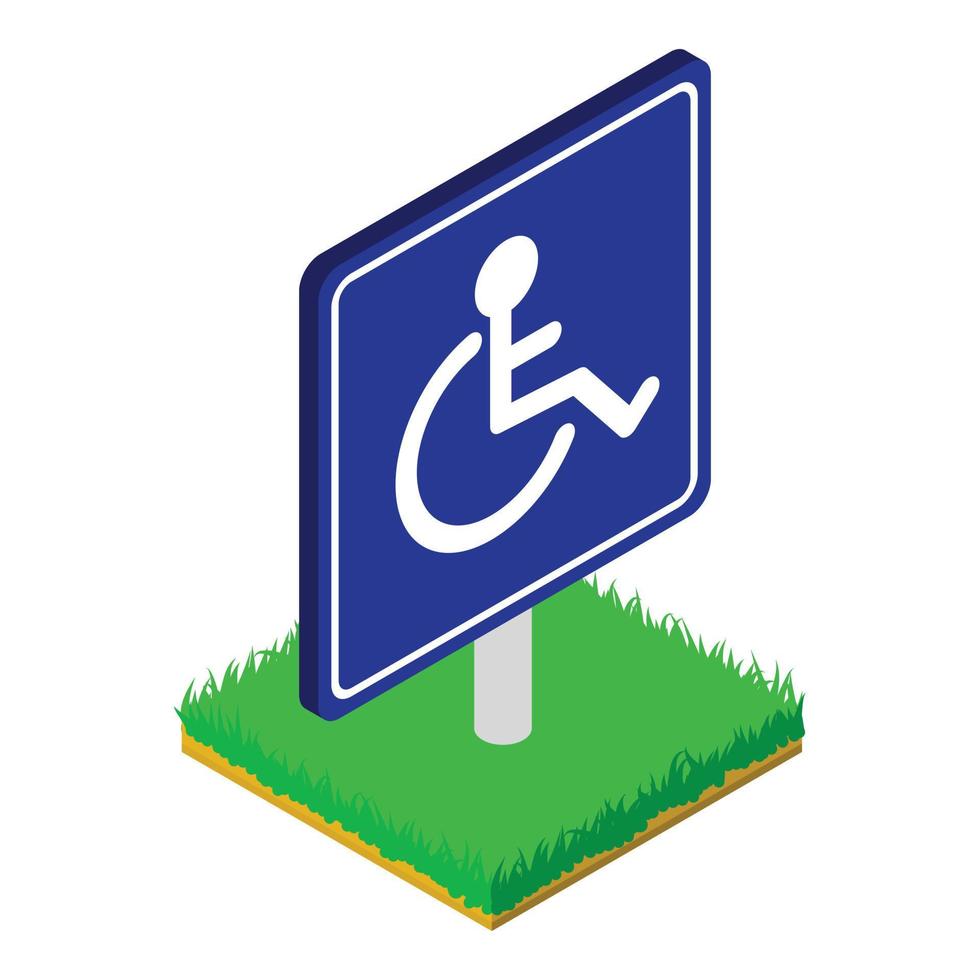 Handicap sign icon, isometric style vector