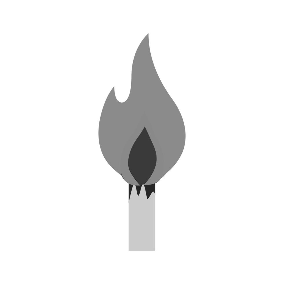 Lit Matchstick Flat Greyscale Icon vector