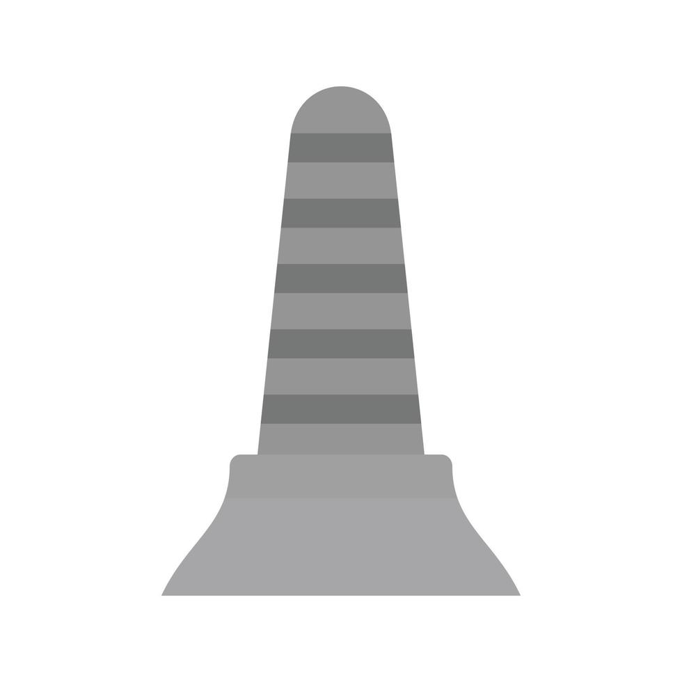 icono de cono plano en escala de grises vector