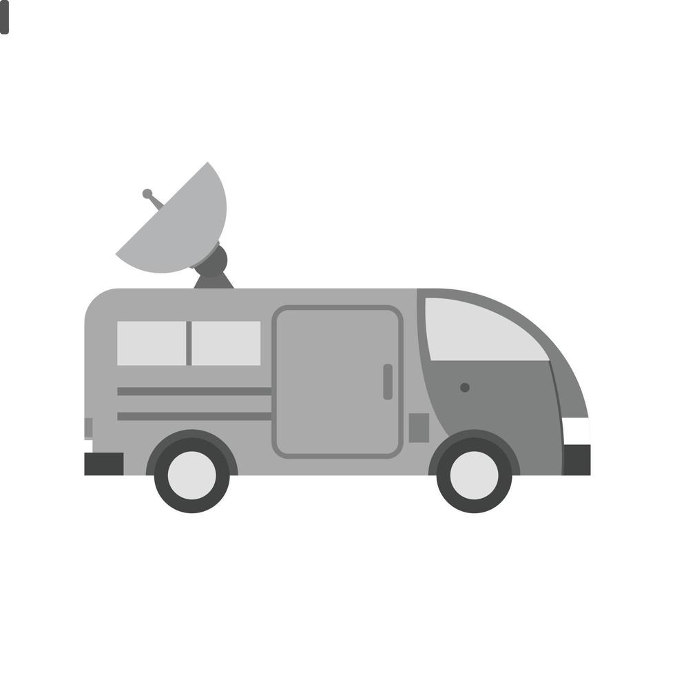 News Van I Flat Greyscale Icon vector