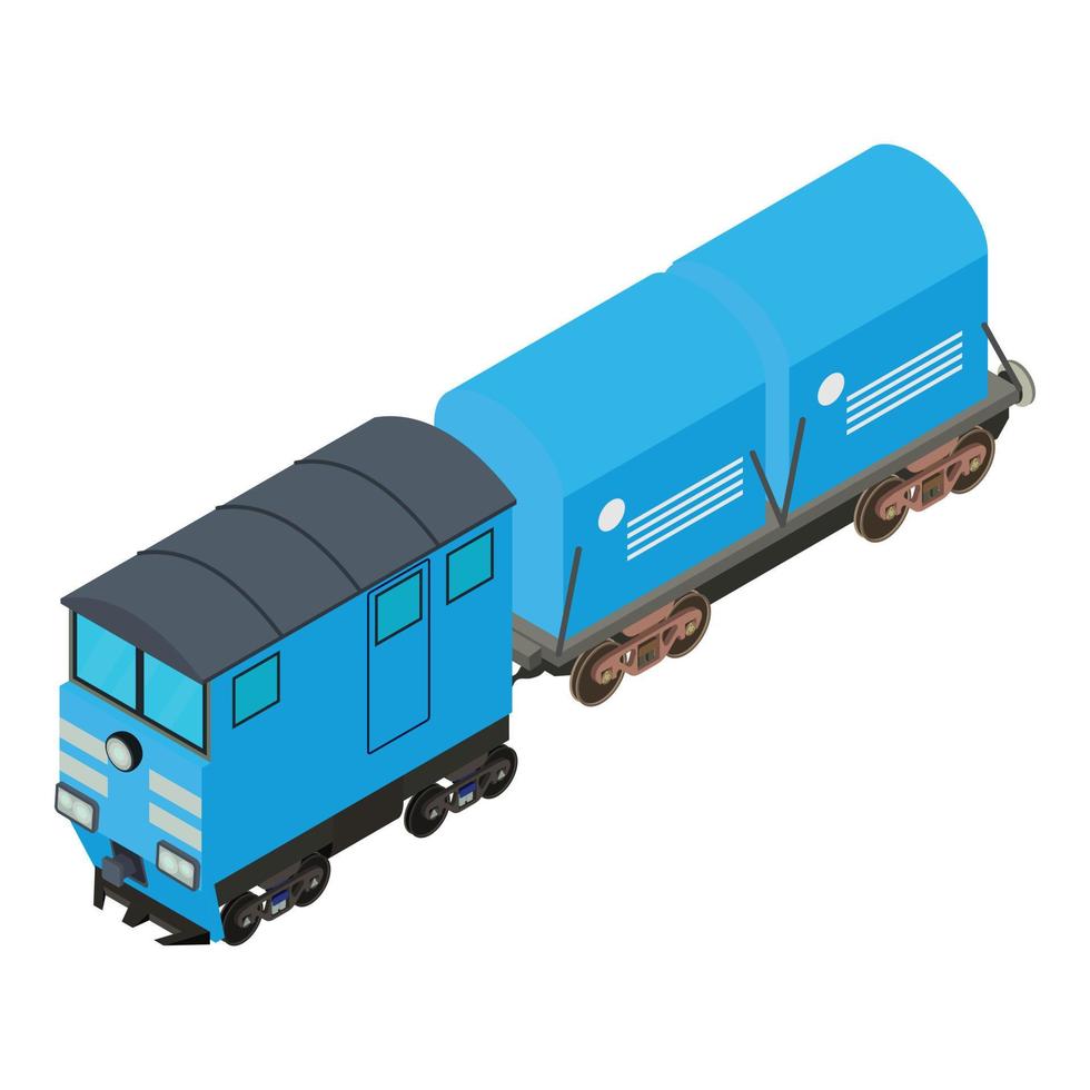 icono de vagón de ferrocarril, estilo isométrico vector