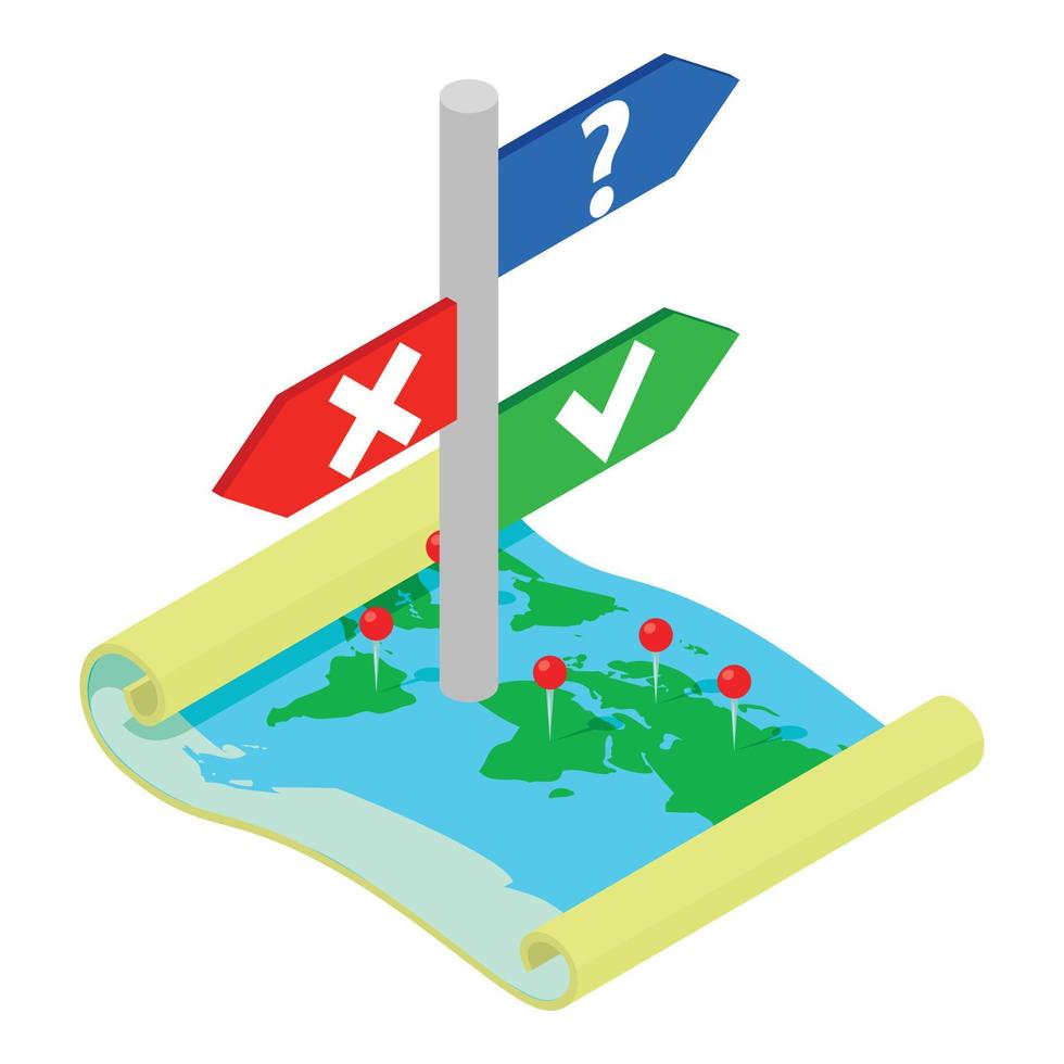 Strategy choice icon, isometric style vector