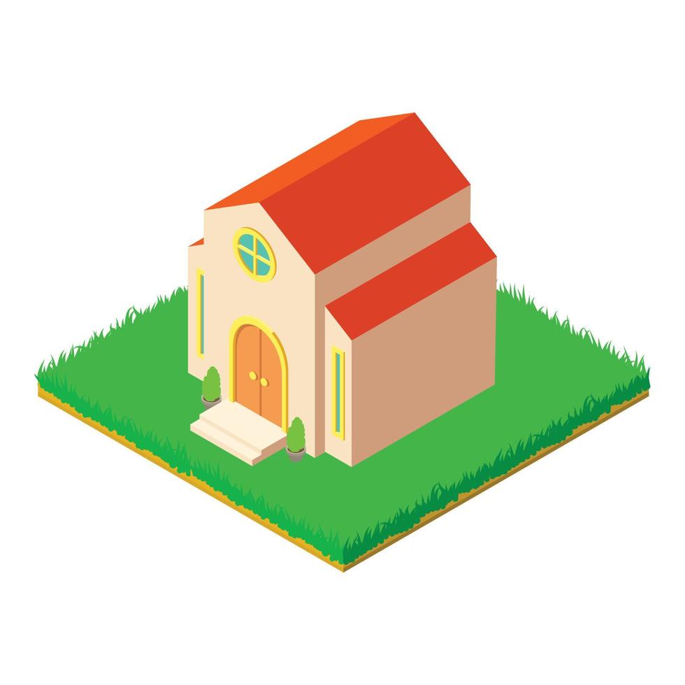 Modern church icon, isometric style vector