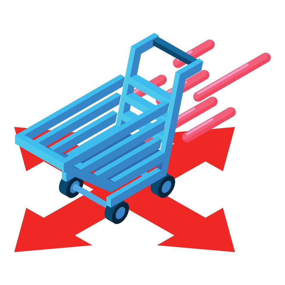 Fast shopping icon, isometric style vector