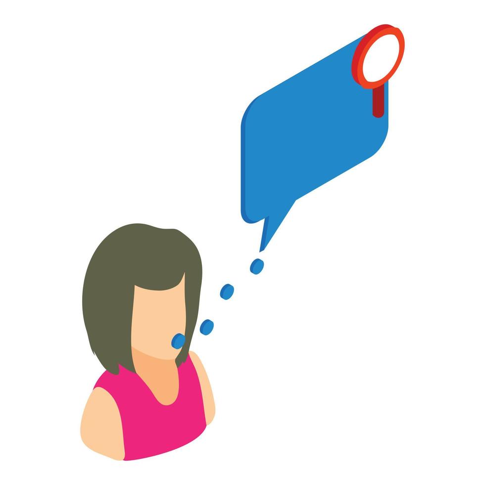 Support specialist icon, isometric style vector