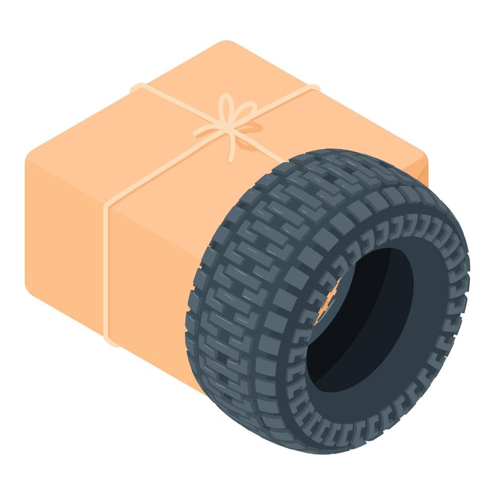 Automobile tire icon, isometric style vector
