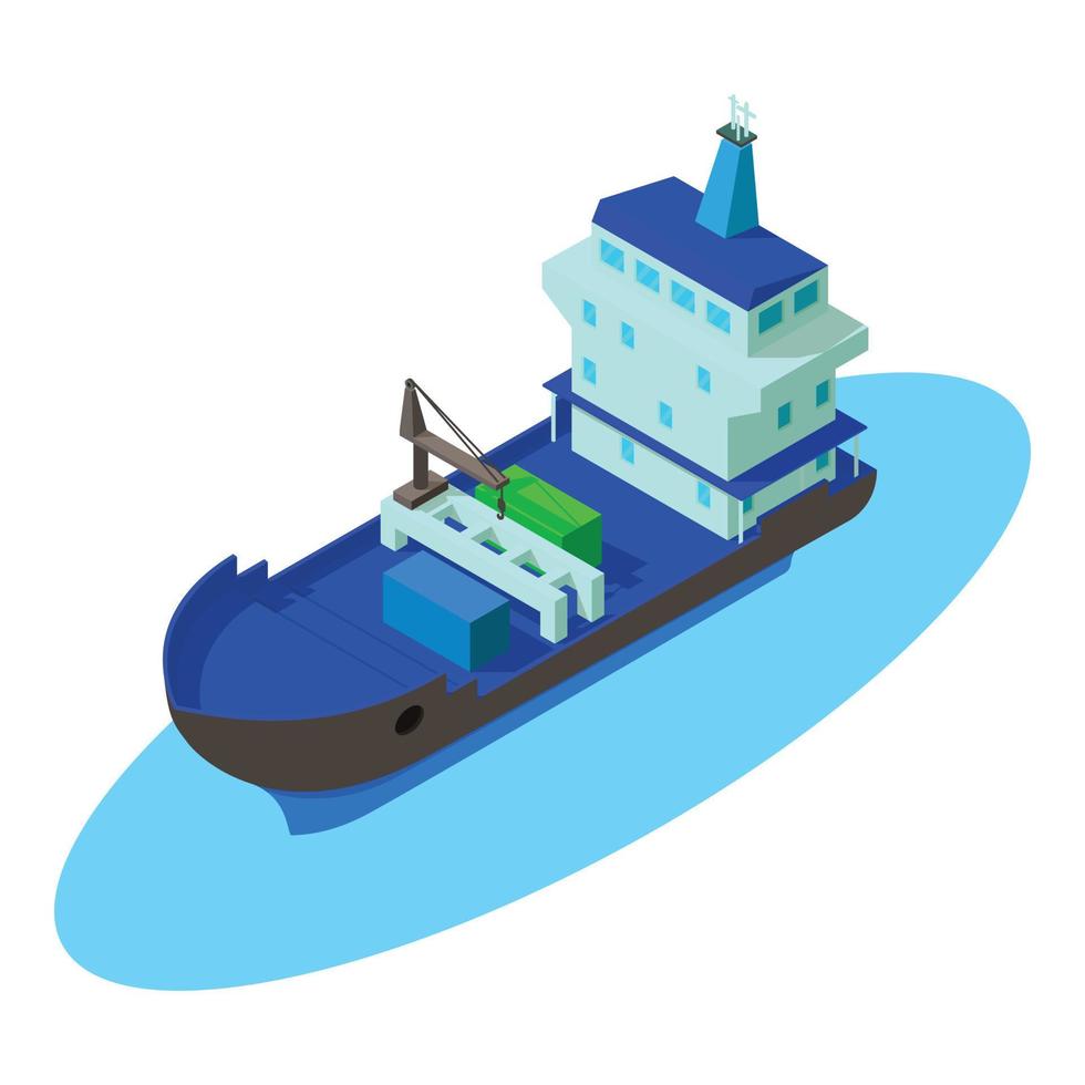 Maritime shipping icon, isometric style vector