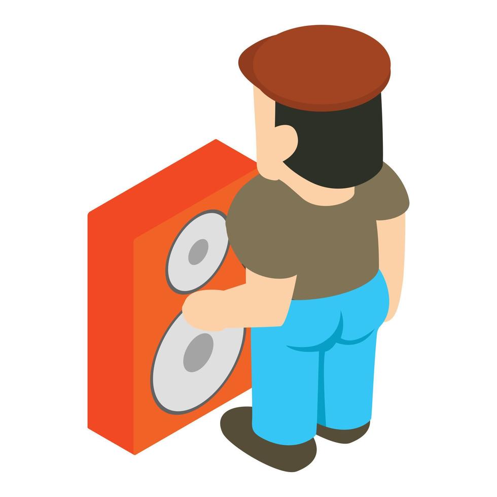 Music lover icon, isometric style vector