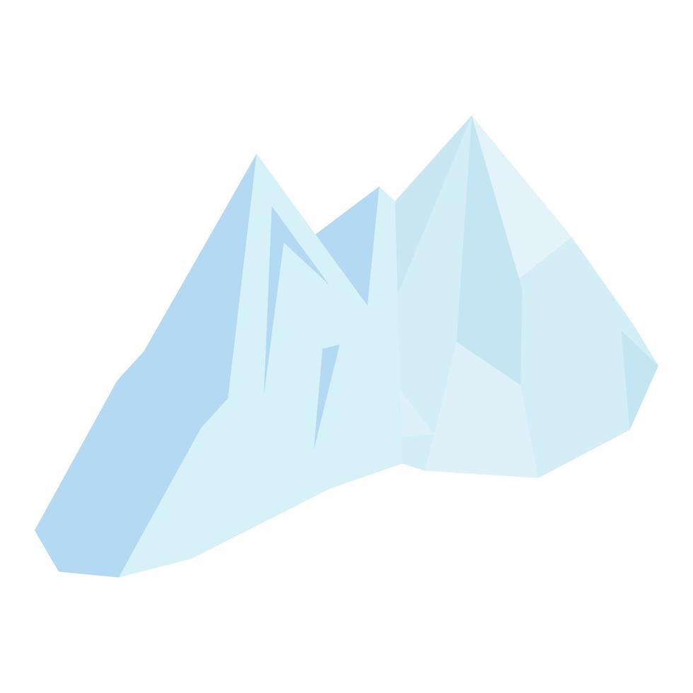 icono de glaciares derretidos, estilo isométrico vector