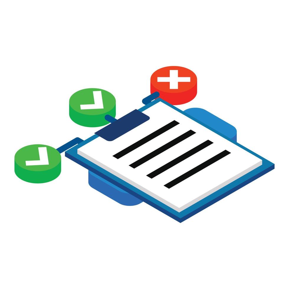 Strategy plan icon, isometric style vector