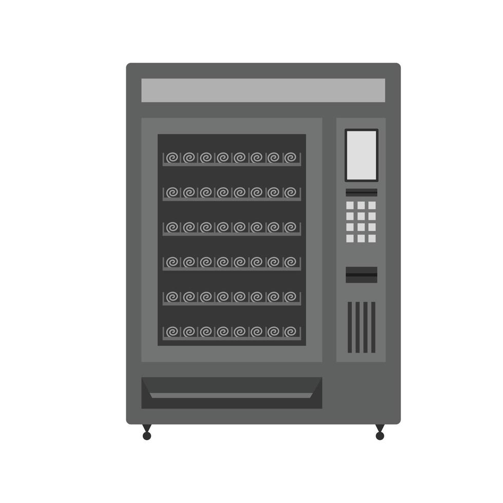 máquina expendedora icono plano en escala de grises vector