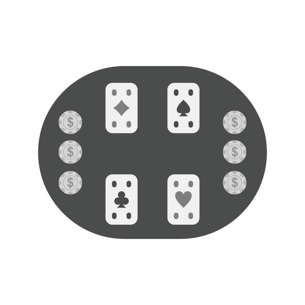 Cards Table Flat Greyscale Icon vector