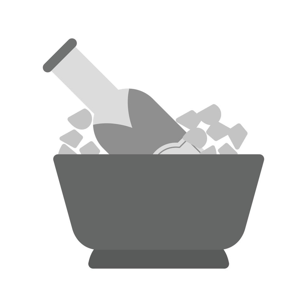 Champagne Bottle Flat Greyscale Icon vector