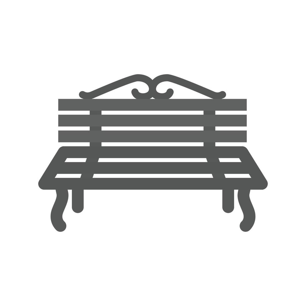 Metal Bench Flat Greyscale Icon vector