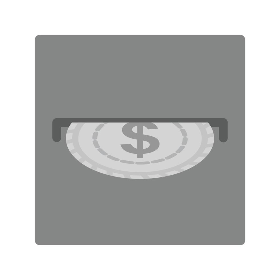 Slot for Coins Flat Greyscale Icon vector