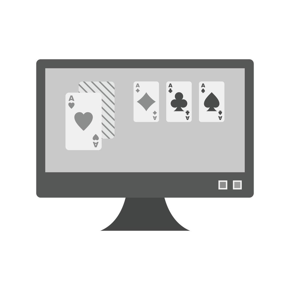 Online Gambling Flat Greyscale Icon vector
