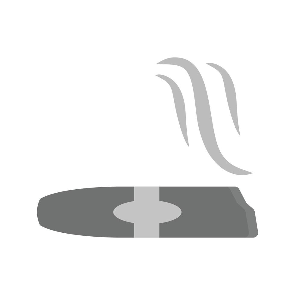 cigarro, plano, escala de grises, icono vector