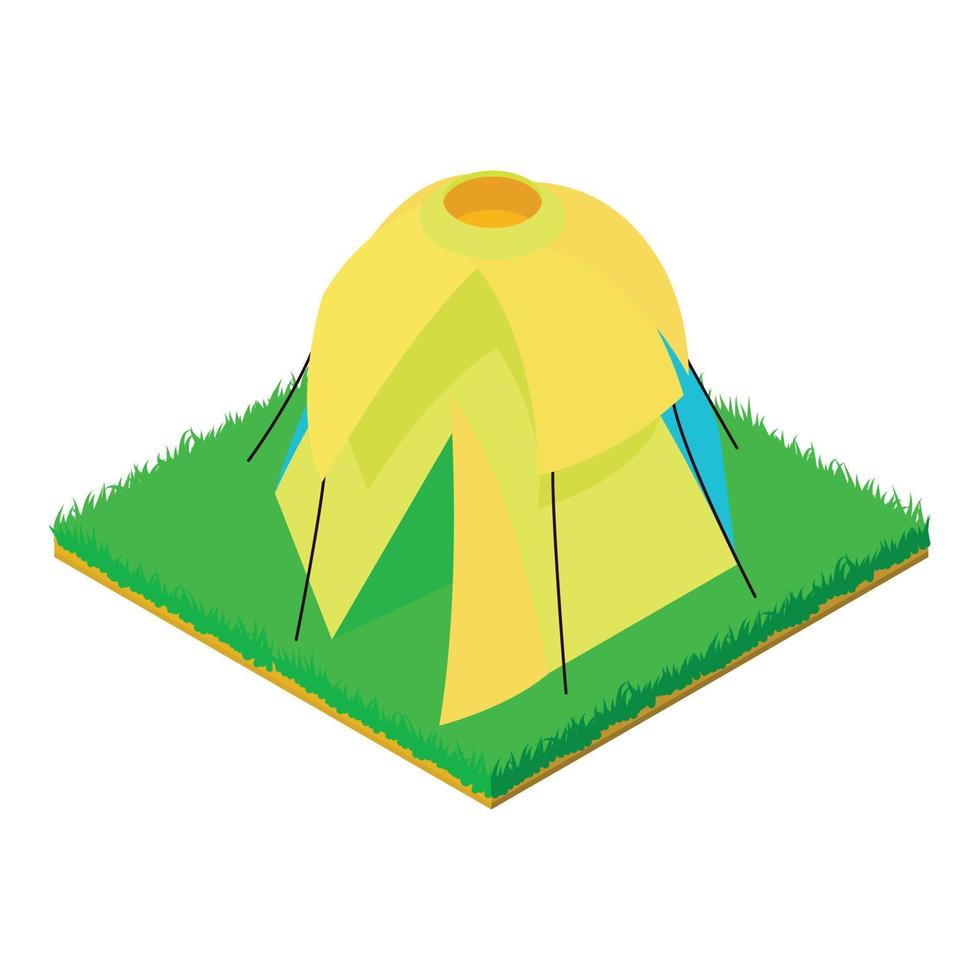 Dome tent icon, isometric style vector