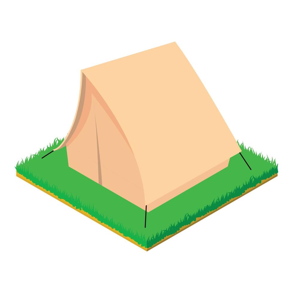 Tent icon, isometric style vector