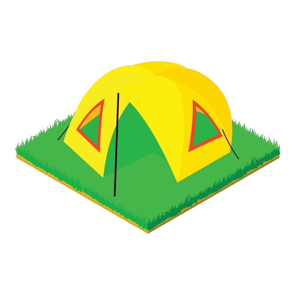 Bright tent icon, isometric style vector