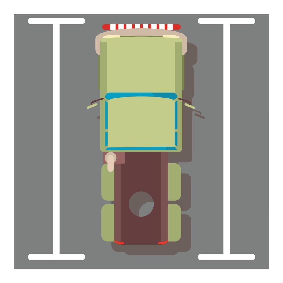 Flatbed truck icon, isometric style vector