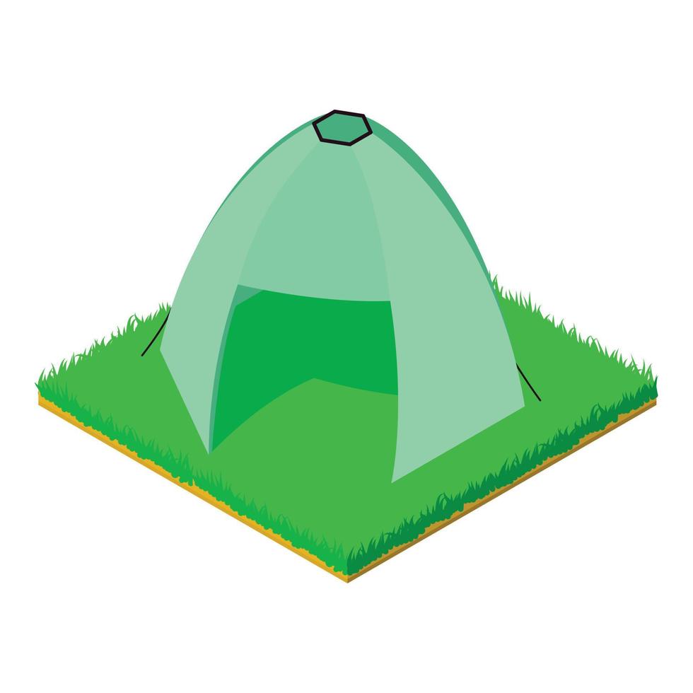 icono de tienda de excursión, estilo isométrico vector