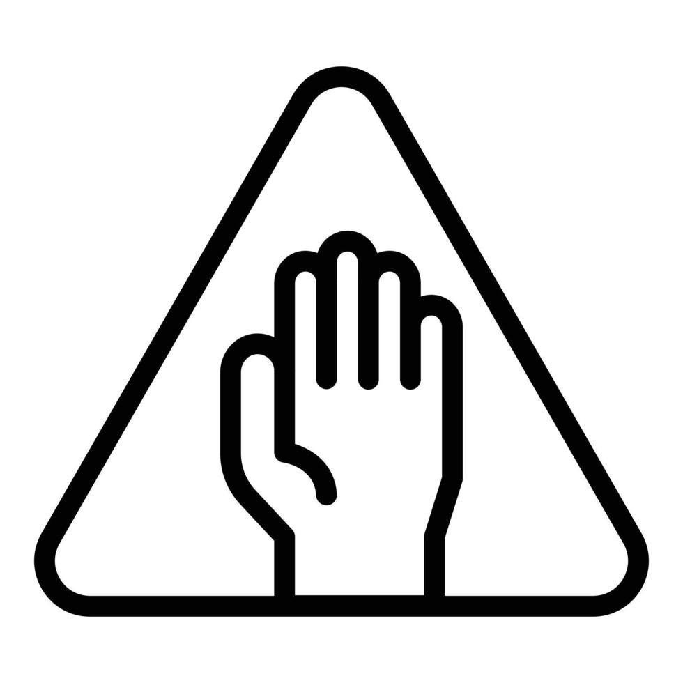 Biohazard hand sign icon, outline style vector