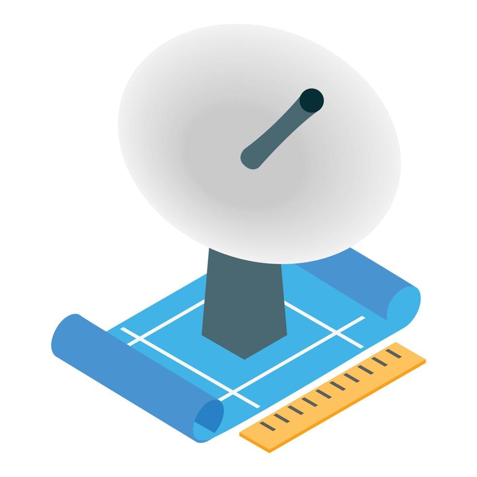 icono de equipo de meteorología, estilo isométrico vector