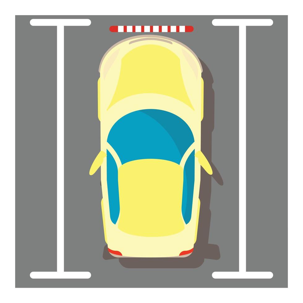 icono de coche amarillo, estilo isométrico vector