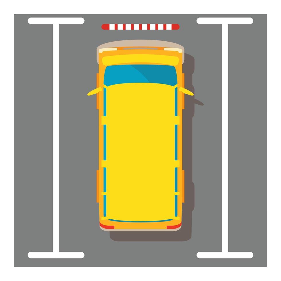 Yellow minivan icon, isometric style vector