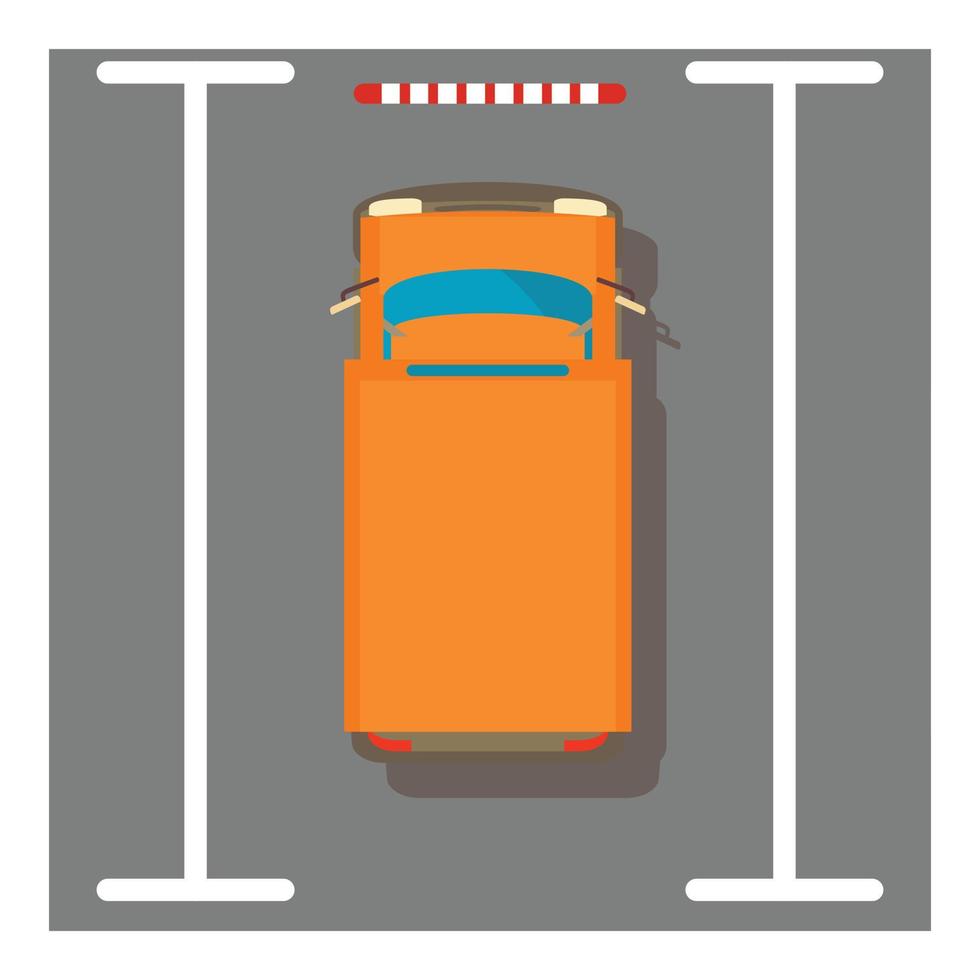 Orange van icon, isometric style vector