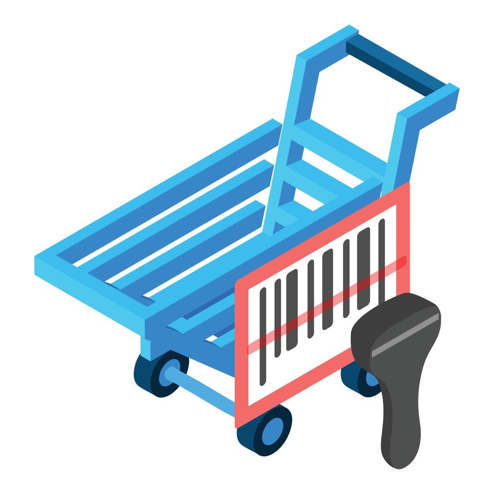 Contactless payment icon, isometric style vector