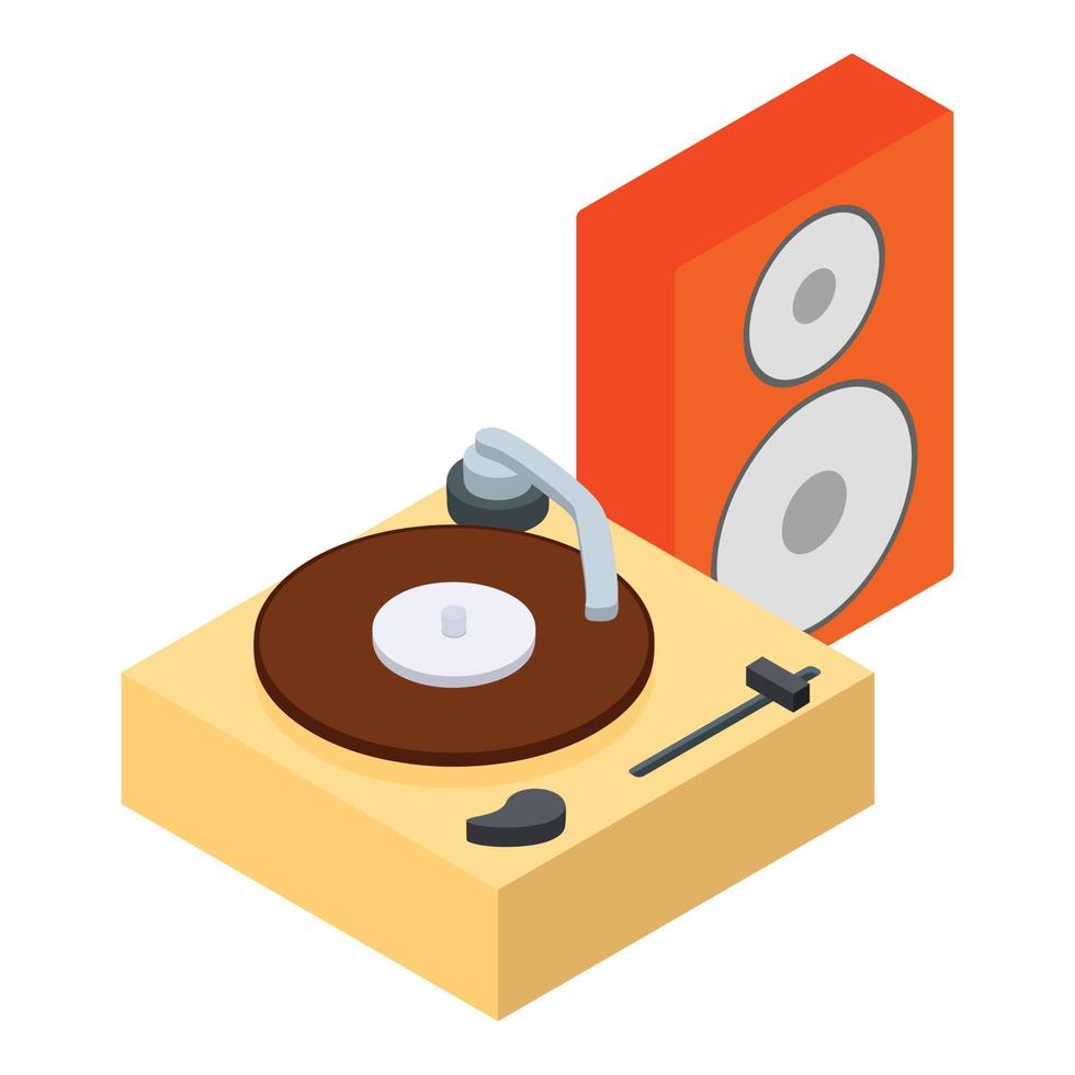 icono de equipo musical, estilo isométrico vector