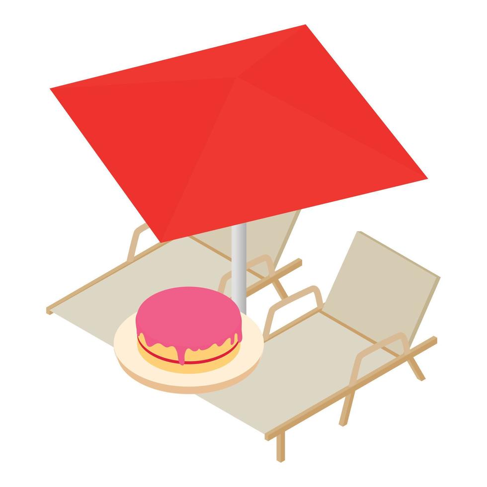 Romantic getaway icon, isometric style vector