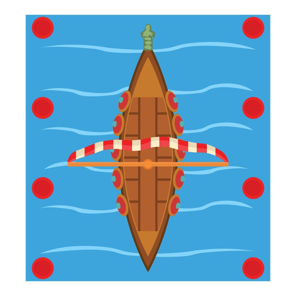 icono de barco vikingo, estilo isométrico vector