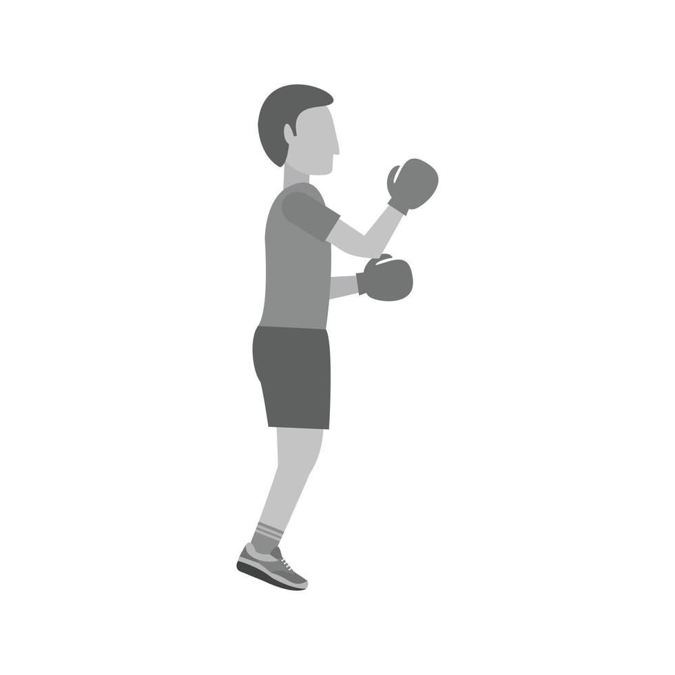 Boxing Flat Greyscale Icon vector