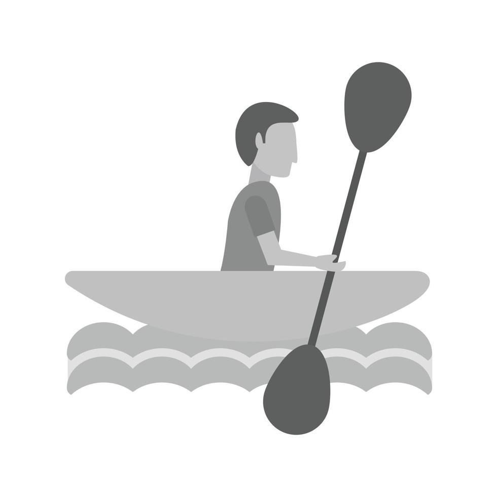 Kayak Flat Greyscale Icon vector