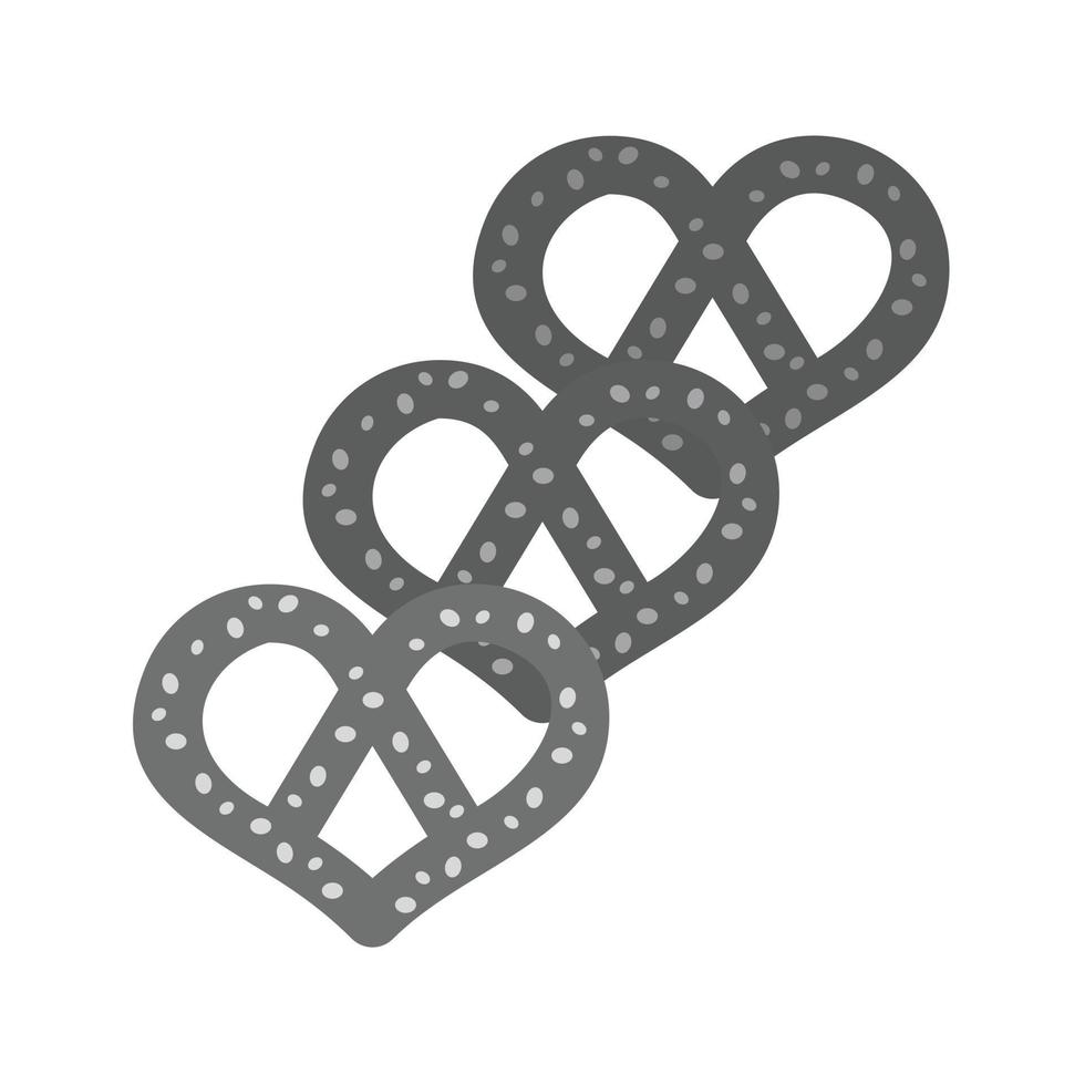 Pretzels Flat Greyscale Icon vector
