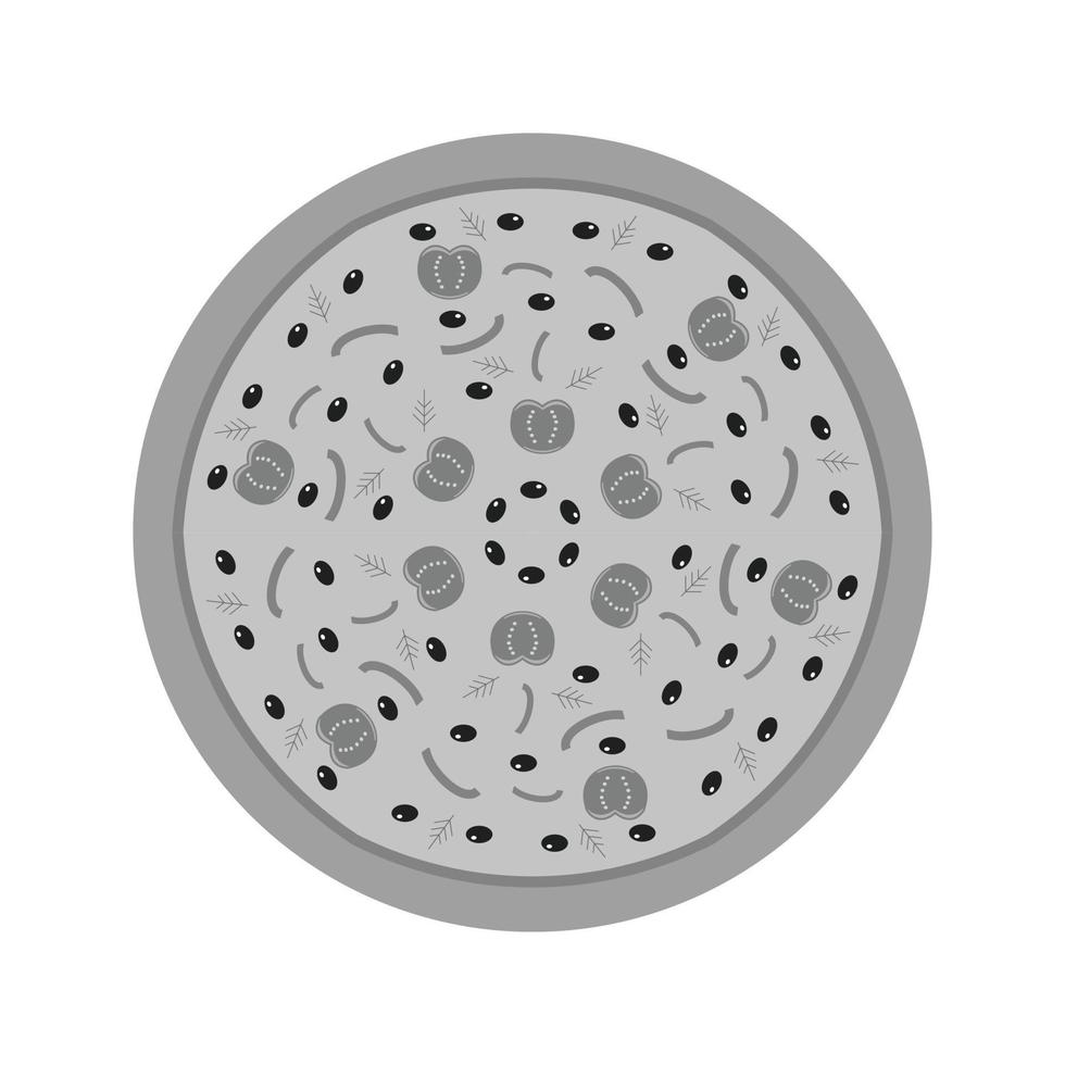 Pizza Flat Greyscale Icon vector