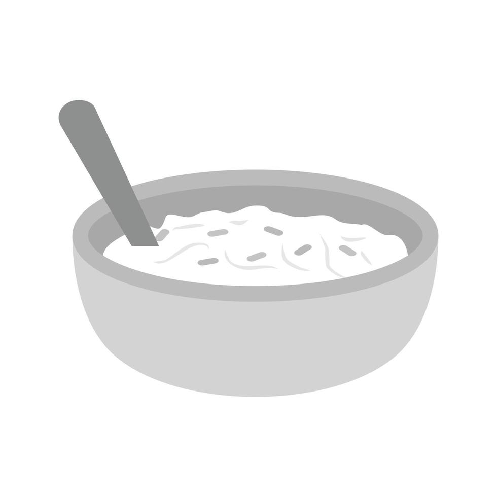 Rice Pudding Flat Greyscale Icon vector