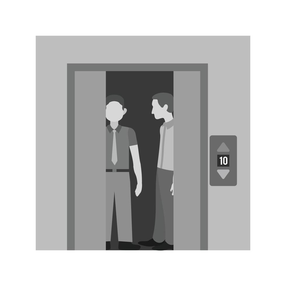 Lift Flat Greyscale Icon vector