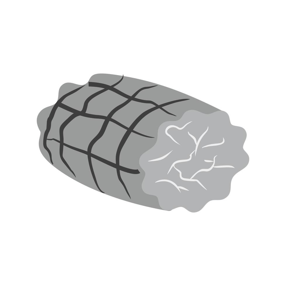 Smoked Ham Flat Greyscale Icon vector