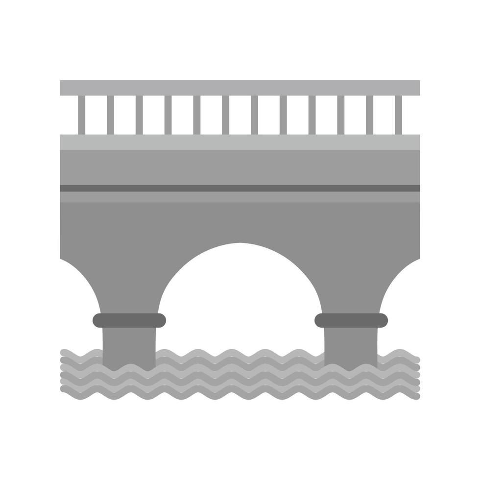 Bridge Flat Greyscale Icon vector