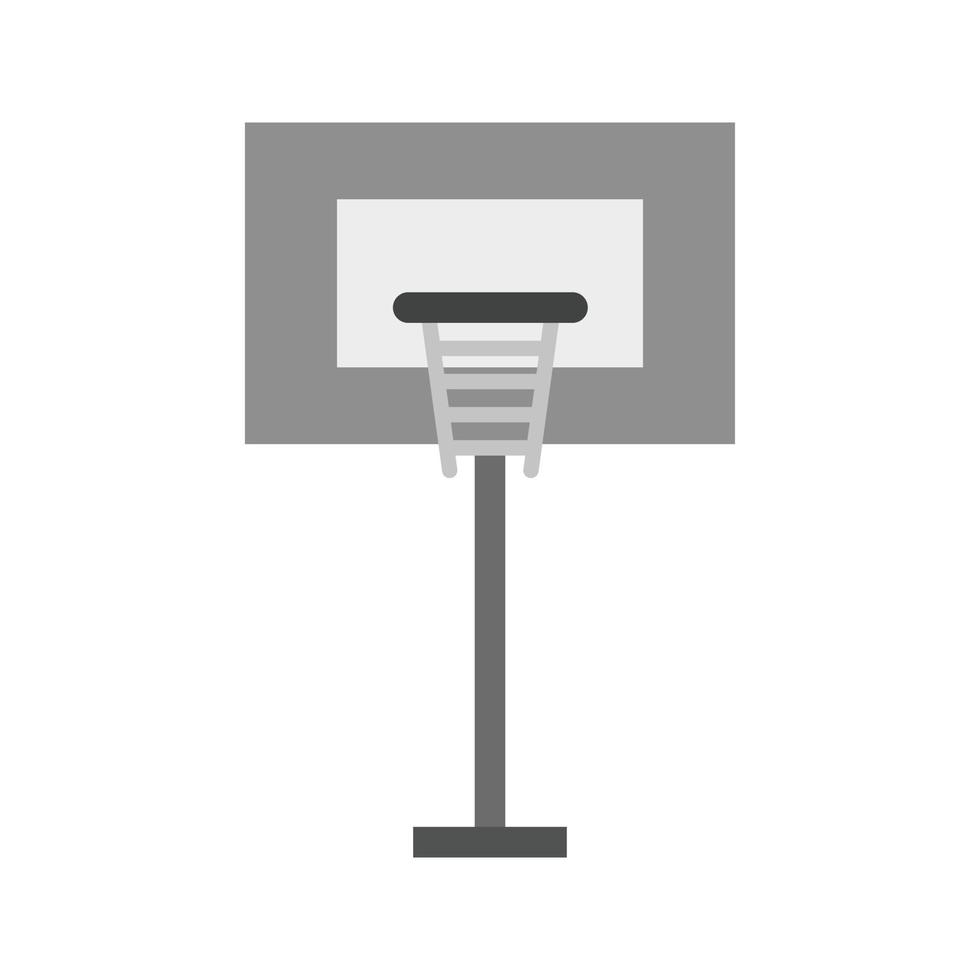 icono de poste de baloncesto plano en escala de grises vector