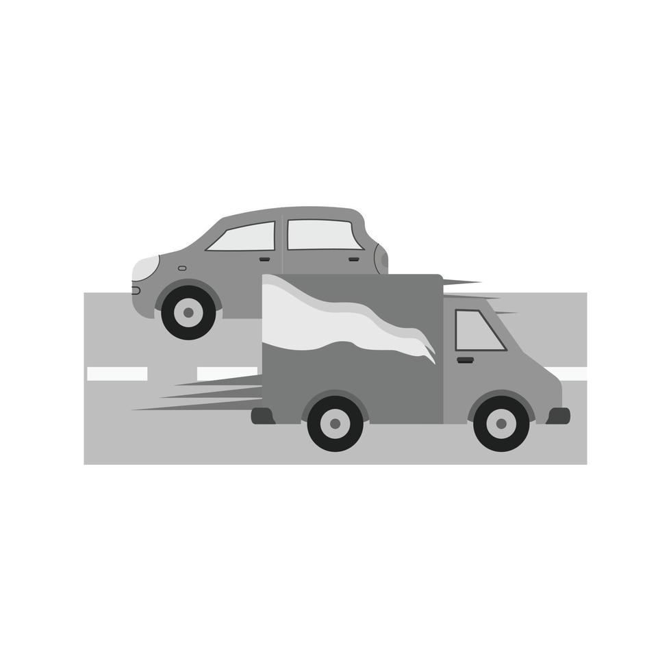 Rush Hour Flat Greyscale Icon vector