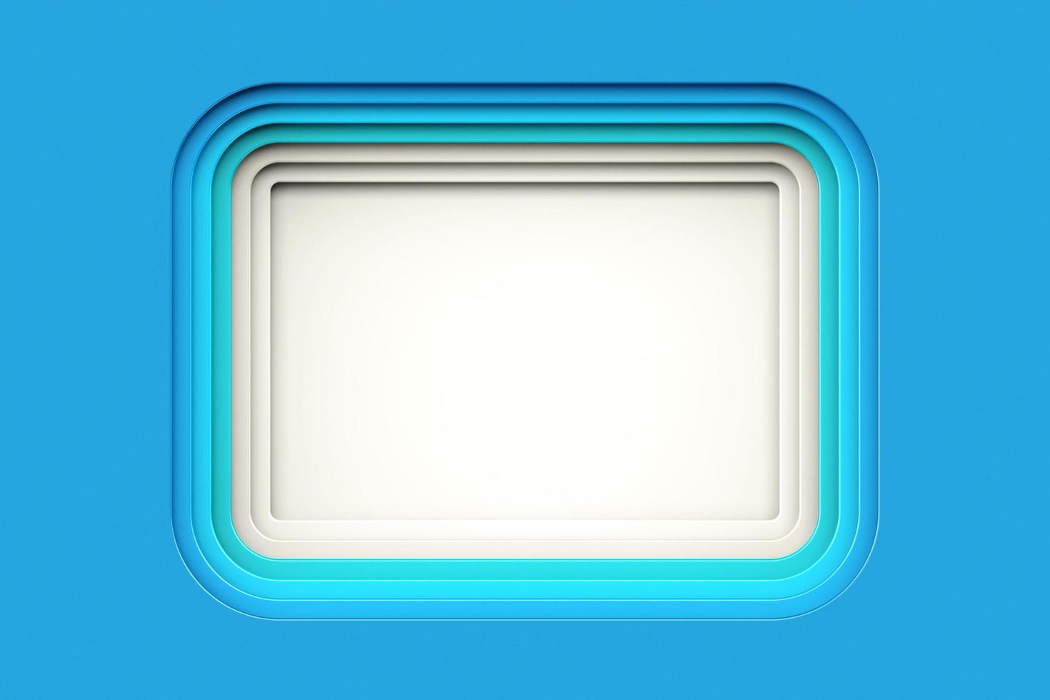 Blue paper cut square shape. Stacks of paper that have been cut into square are arranged in size order, smallest to largest photo