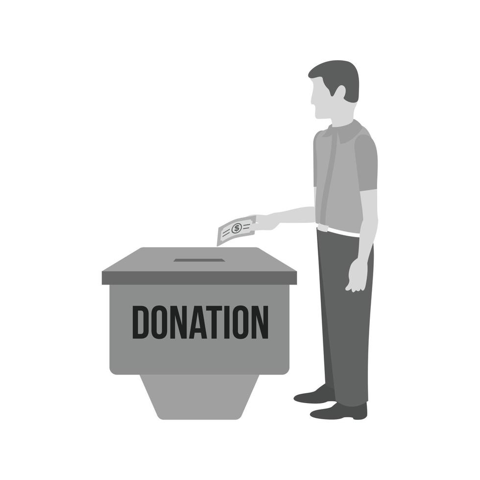 Donation Flat Greyscale Icon vector