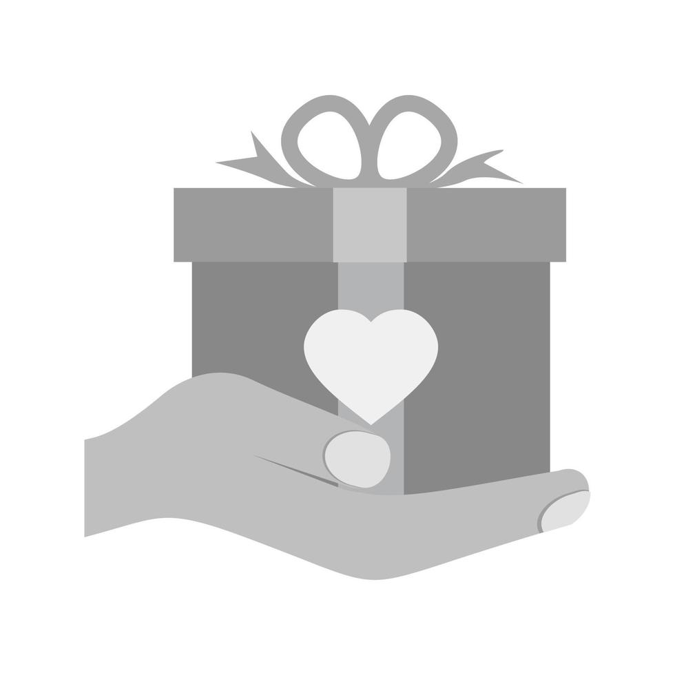 Holding Gift Flat Greyscale Icon vector