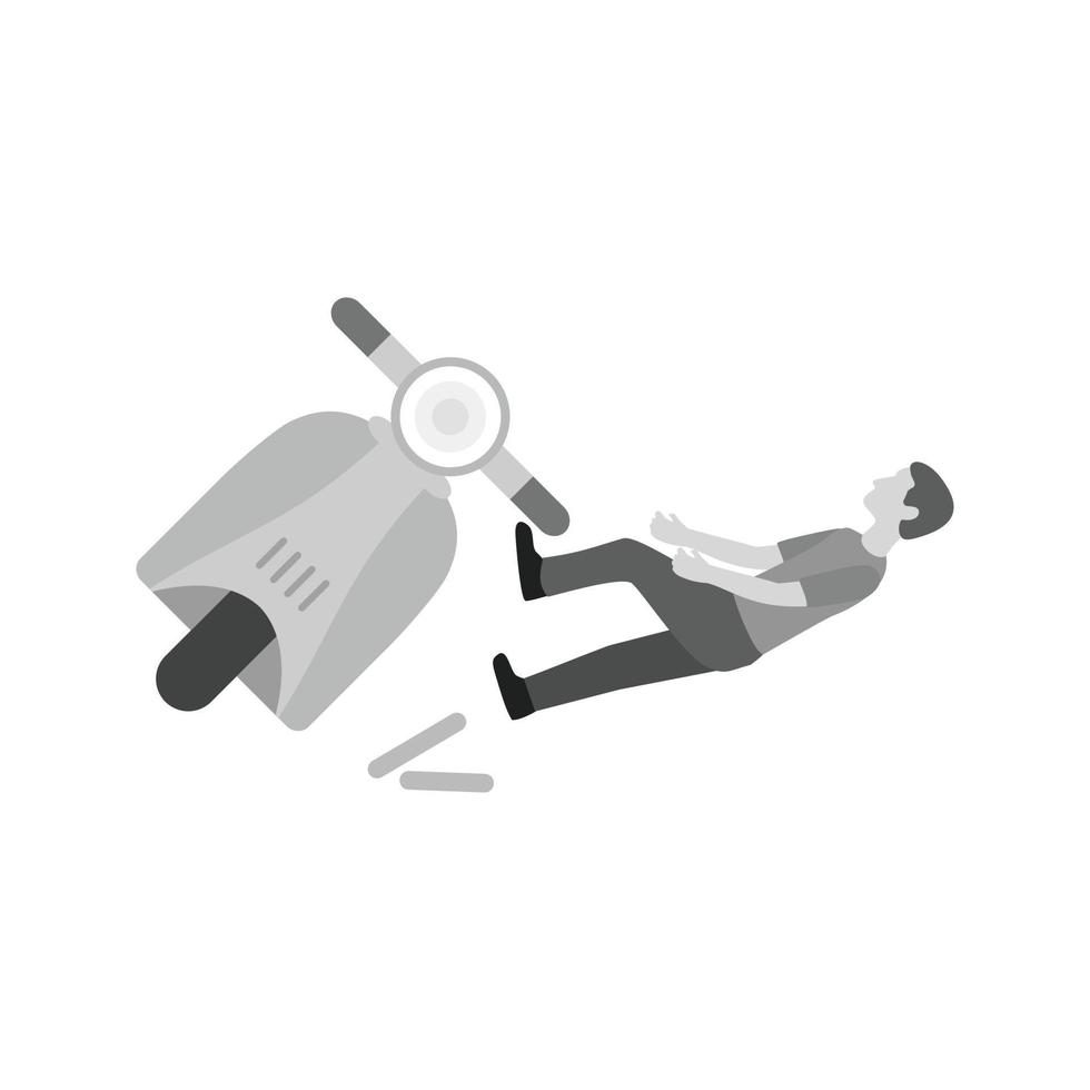 Accident Flat Greyscale Icon vector