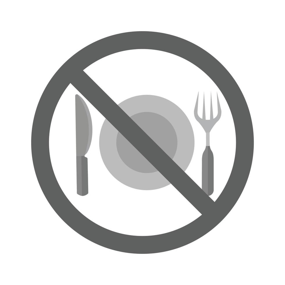 No Food Flat Greyscale Icon vector